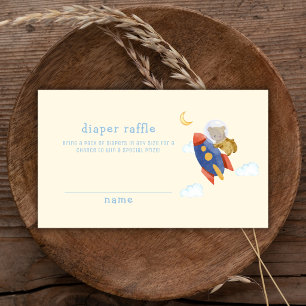 Over Maan Raket Beer Luier Raffle Baby Shower Informatiekaartje