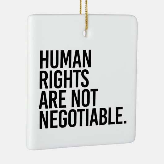 Over mensenrechten wordt niet onderhandeld keramisch ornament (Rechts)