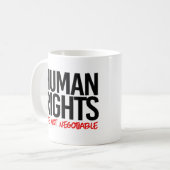 Over mensenrechten wordt niet onderhandeld koffiemok (Voorkant links)