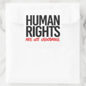 Over mensenrechten wordt niet onderhandeld vierkante sticker (Tas)