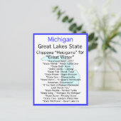 Over Michigan Briefkaart (Staand voorkant)
