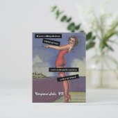 Over mij praten achter mijn achterste  grappigheid briefkaart (Staand voorkant)