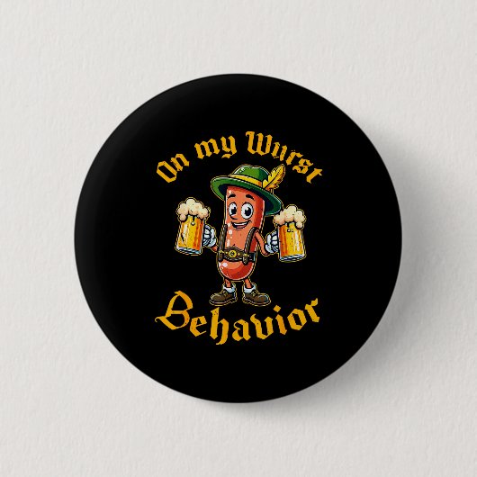 Over mijn ergste gedrag grappige Duitse mannen vro Ronde Button 5,7 Cm (Voorkant)