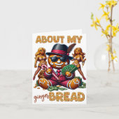 Over mijn Gingerbread Funny Urban Christmas Kaart (Gele Bloem)