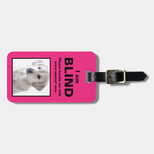 [Over mijn hond] blind dove dog krat krat Bagagelabel (Voorkant horizontaal)