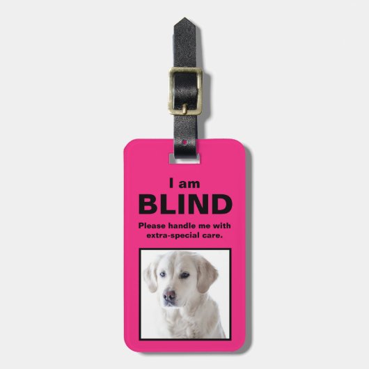 [Over mijn hond] blind dove dog krat krat Bagagelabel (Voorkant verticaal)