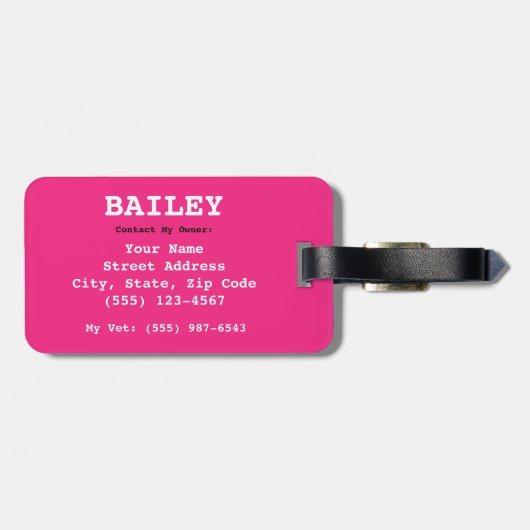 [Over mijn hond] blind dove dog krat krat Bagagelabel (Achterkant horizontaal)