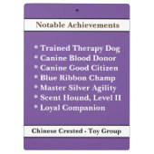 [Over Mijn hond] Show testen Dog Brag Klembord (Achterkant)