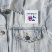 Over Miss Chatterbox praten Vierkante Button 5,1 Cm (In situ)