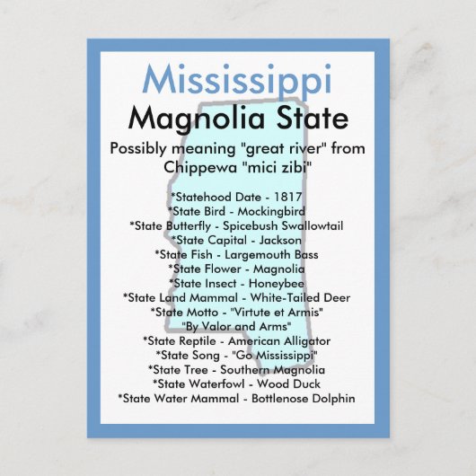 Over Mississippi Briefkaart (Voorkant)