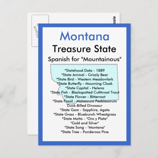 Over Montana Briefkaart (Voorkant / Achterkant)