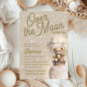 Over Moon Teddybeer Genderneutraal Baby shower Kaart