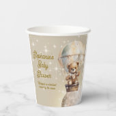 Over Moon Teddybeer Genderneutraal Baby shower Papieren Bekers (Achterkant)