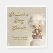 Over Moon Teddybeer Genderneutraal Baby shower Servet (Voorkant)