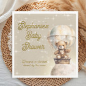 Over Moon Teddybeer Genderneutraal Baby shower Servet