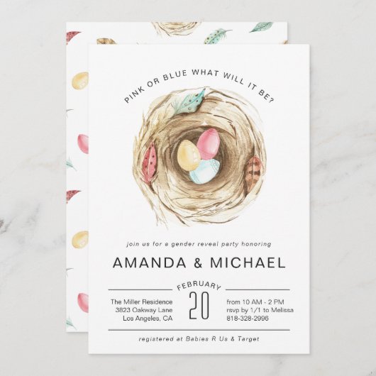 Over naar Hatch | Paasgeslacht onthullen Baby show (Voorkant / Achterkant)