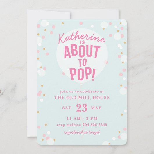 Over naar Pop Balloon Baby shower Feestdagenkaart (Voorkant)