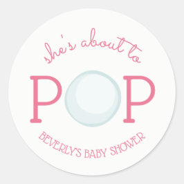 Over naar Pop Bubble Baby shower Sticker Pink