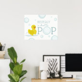Over naar Pop Rubber Duck Bubble Baby shower Poste Poster (Thuiskantoor)
