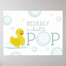 Over naar Pop Rubber Duck Bubble Baby shower Poste