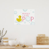 Over naar Pop Rubber Duck Bubble Baby shower Roze Poster (Keuken)