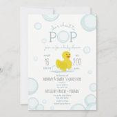 Over naar Pop Rubber Duck Bubbles Blue Baby shower Kaart (Voorkant)
