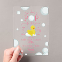Over naar Pop Rubber Duck Bubbles Girl Baby shower