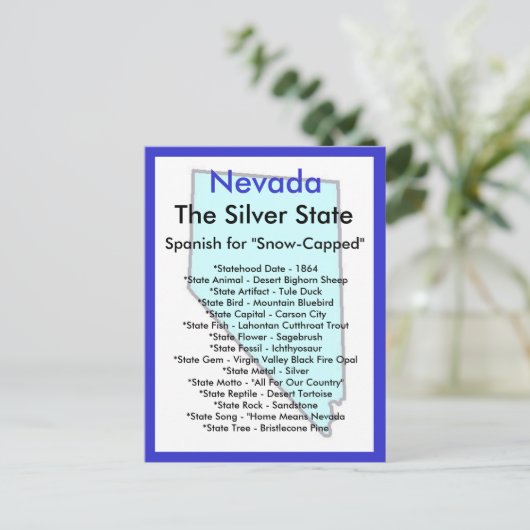 Over Nevada Briefkaart (Staand voorkant)