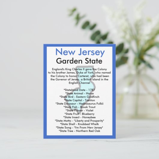 Over New Jersey Briefkaart (Staand voorkant)