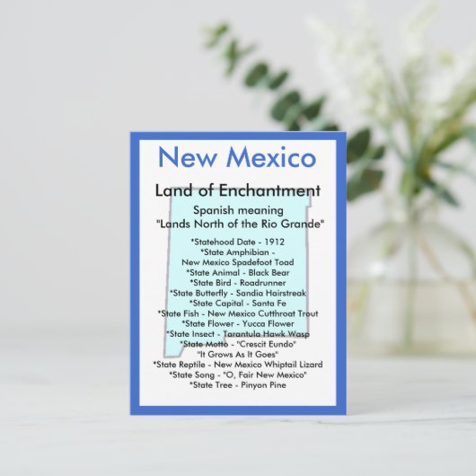 Over New Mexico Briefkaart (Staand voorkant)