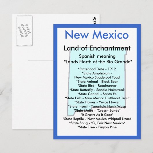 Over New Mexico Briefkaart (Voorkant / Achterkant)
