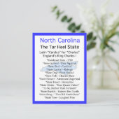 Over North Carolina Briefkaart (Staand voorkant)