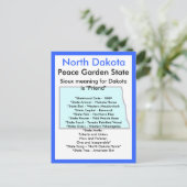 Over North Dakota Briefkaart (Staand voorkant)