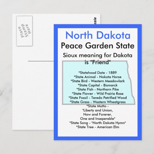 Over North Dakota Briefkaart (Voorkant / Achterkant)