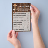 Over of onder AA Cowboy Baby shower Game Kaart (Hand)