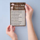 Over of Onder AA Cowgirl Baby shower Game Kaart (Hand)