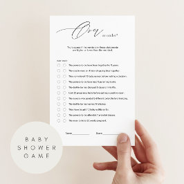 Over of Onder Baby shower Quiz spel