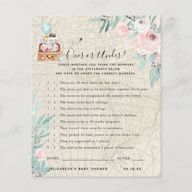 Over of Onder | Baby Shower Spel (Voorkant)