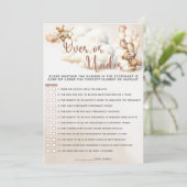 OVER OF ONDER Baby shower Spel Schattige Beer Ball Kaart (Staand voorkant)