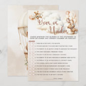 OVER OF ONDER Baby shower Spel Schattige Beer Ball Kaart (Voorkant / Achterkant)