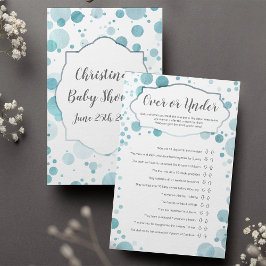 "Over of onder" Baby shower Trendy Blue Stippen Ga