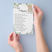 Over of onder Beer Greenery Baby shower Game Card Flyer (Hand)