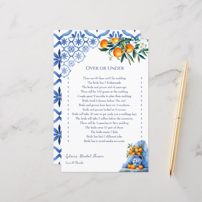 Over of Onder blauw talavera vrijgezellenfeest spe (Voorkant / Achterkant in situ)