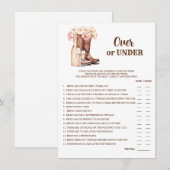 OVER of ONDER Boots Bubbly Vrijgezellenfeest SPEL Kaart (Voorkant / Achterkant)