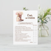 OVER of ONDER Boots Bubbly Vrijgezellenfeest SPEL Kaart (Staand voorkant)