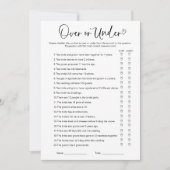 Over of Onder Bruiloftsspel Kaart (Voorkant)