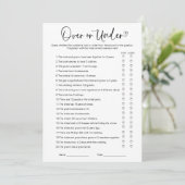 Over of Onder Bruiloftsspel Kaart (Staand voorkant)