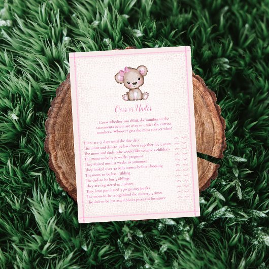 Over of onder Cute Girl Beer Game Kaart