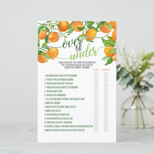 Over of onder de game - Oranje (Staand voorkant)