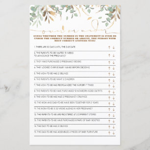 Over of onder de Kaart Baby shower